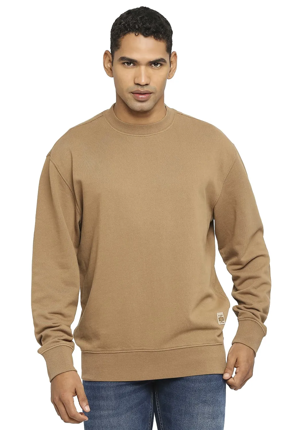 Comfort Fit Cotton Non Brushed Fleece Pullover Sweatshirt