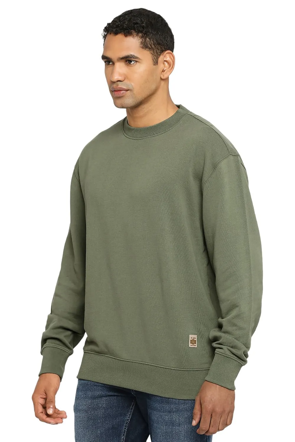 Comfort Fit Cotton Non Brushed Fleece Pullover Sweatshirt