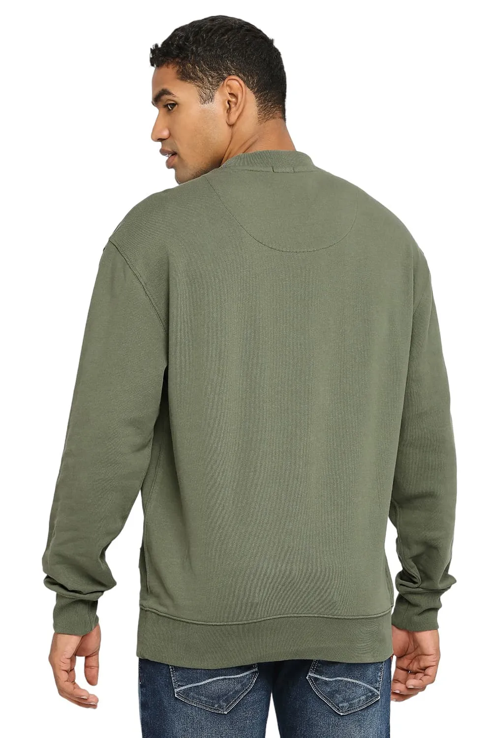 Comfort Fit Cotton Non Brushed Fleece Pullover Sweatshirt