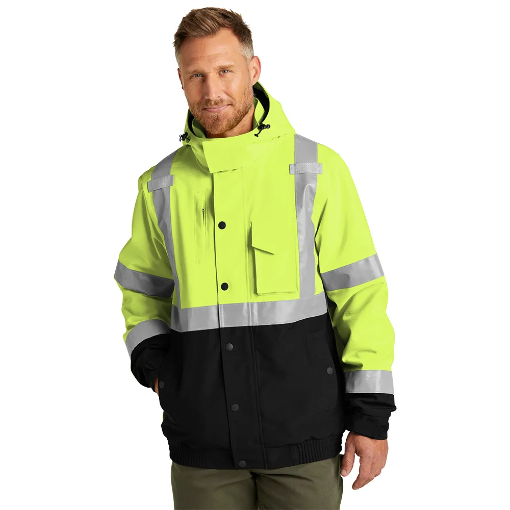 CornerStone® ANSI 107 Class 3 Waterproof Insulated Ripstop Bomber Jacket - Safety Yellow