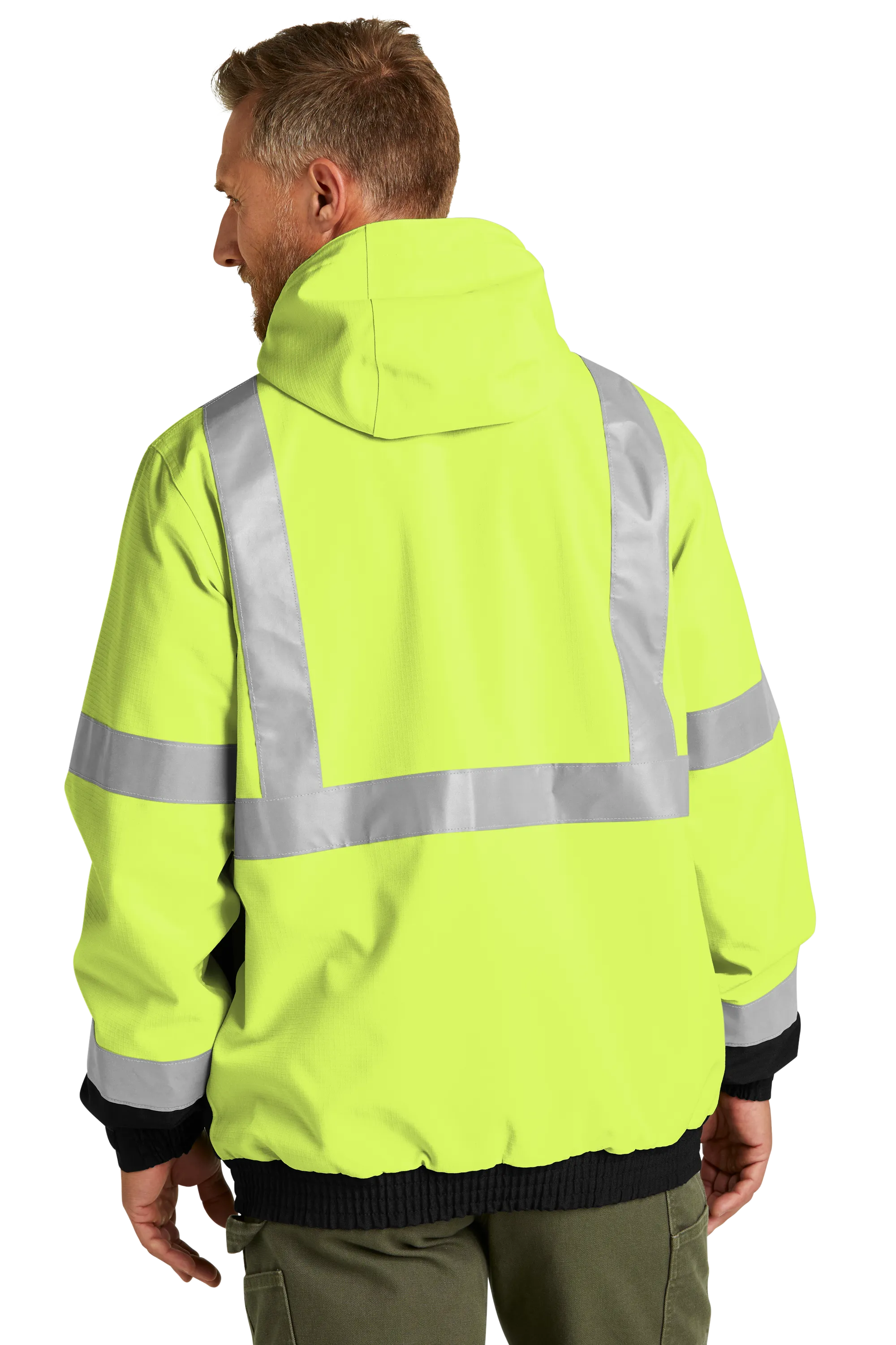 CornerStone® ANSI 107 Class 3 Waterproof Insulated Ripstop Bomber Jacket - Safety Yellow