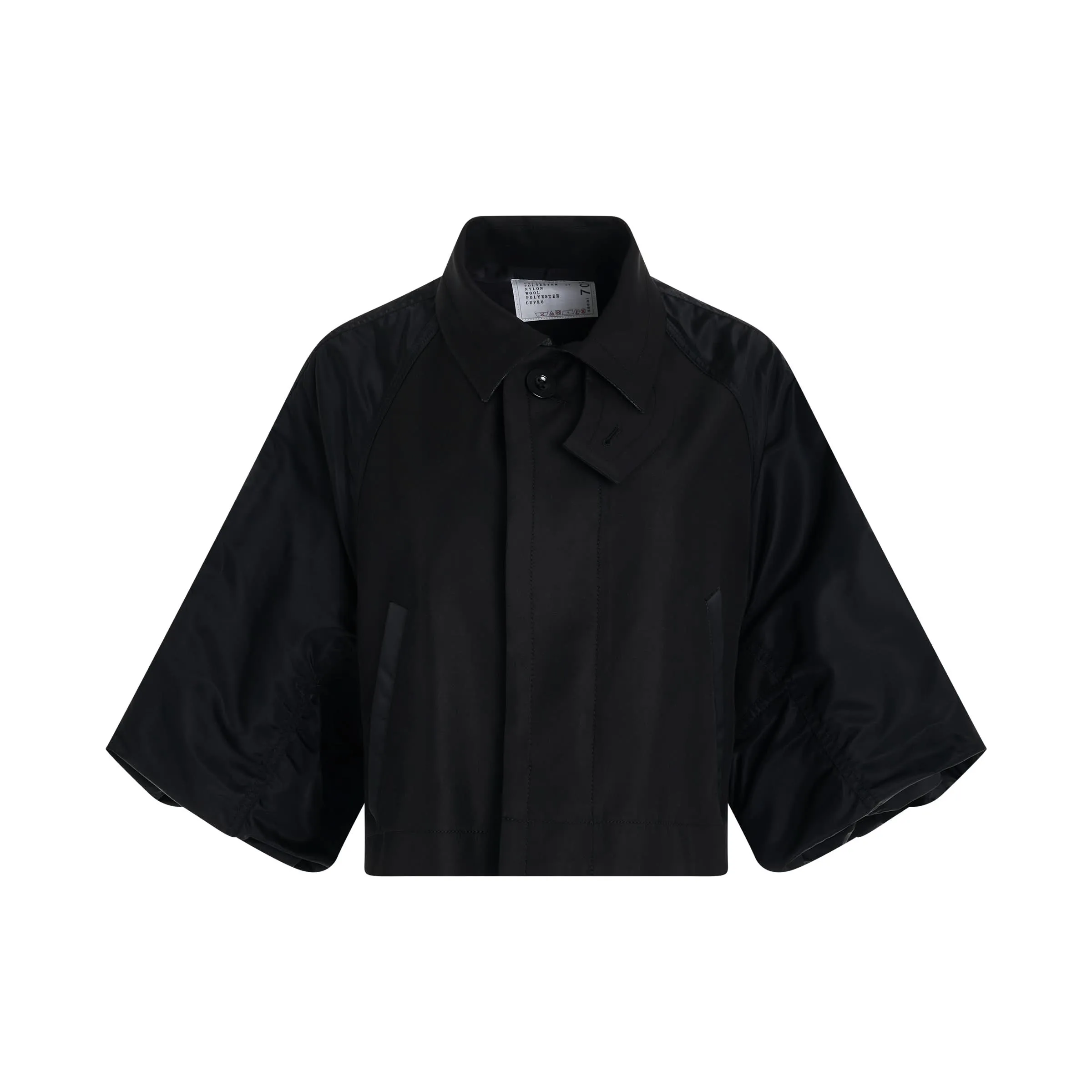 Cotton Gabardine x Nylon Twill Jacket in Black