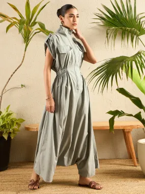 Cotton Poplin Safari Jumpsuit