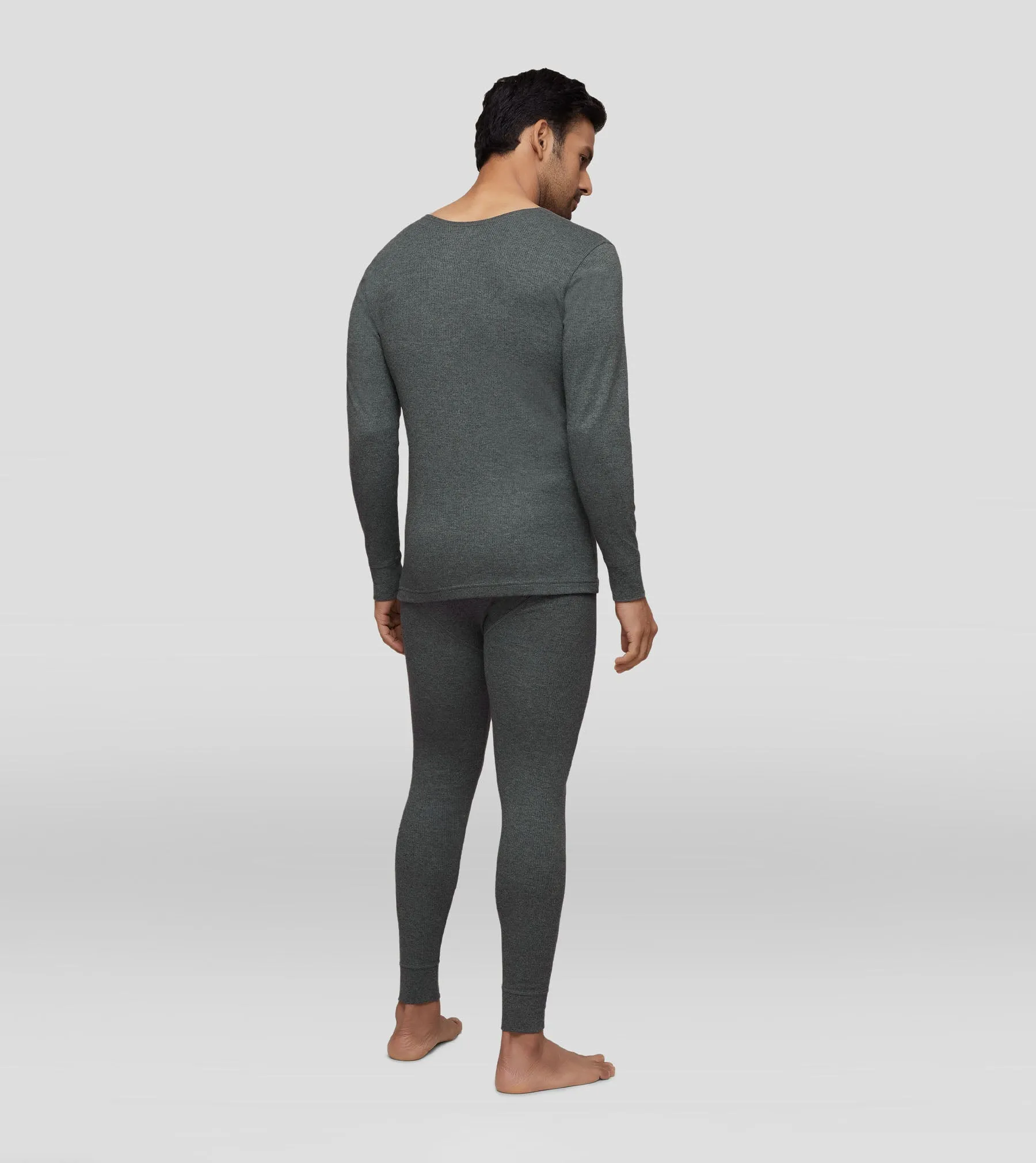 Cotton Rich Long Sleeve Thermal Set Graphite Grey