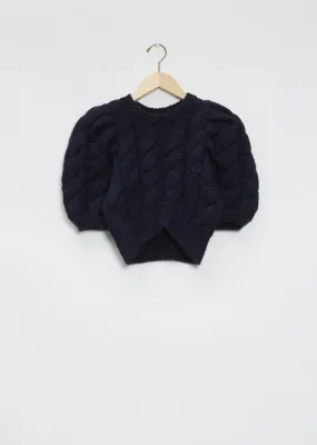 Cropped Puff Sleeve Alpaca Wool Jumper