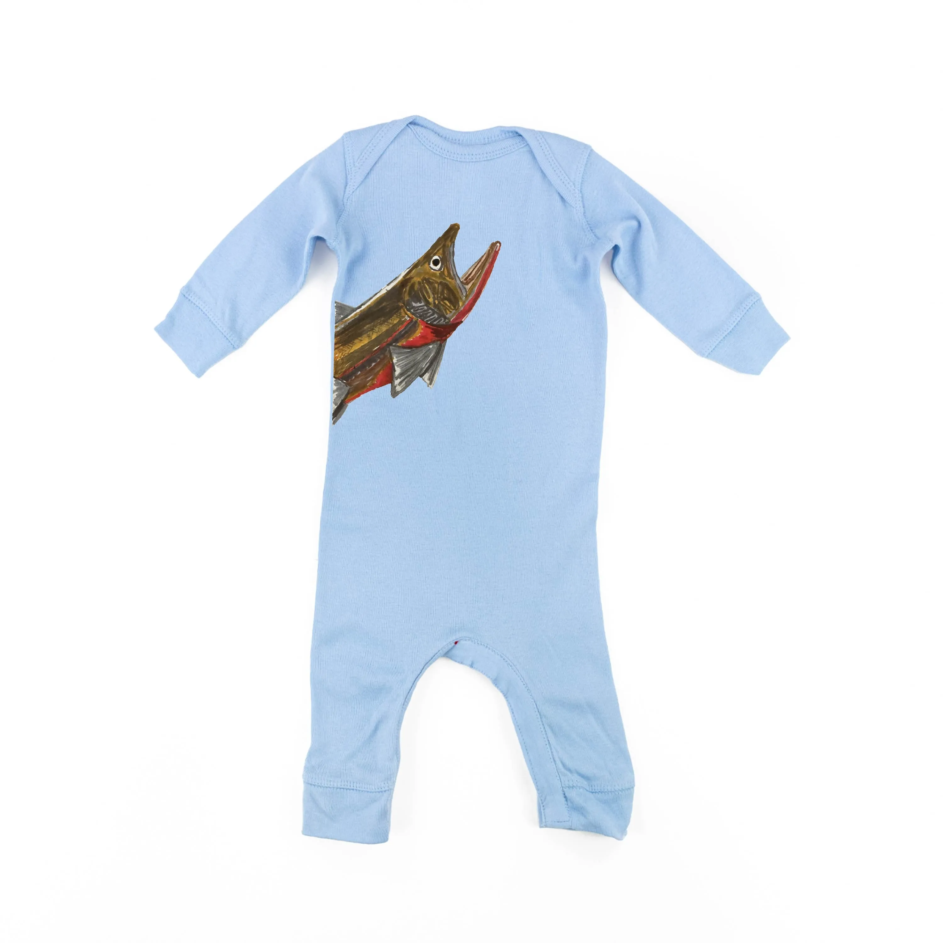 Cutthroat Trout - Hand Drawn - One Piece Baby Sleeper