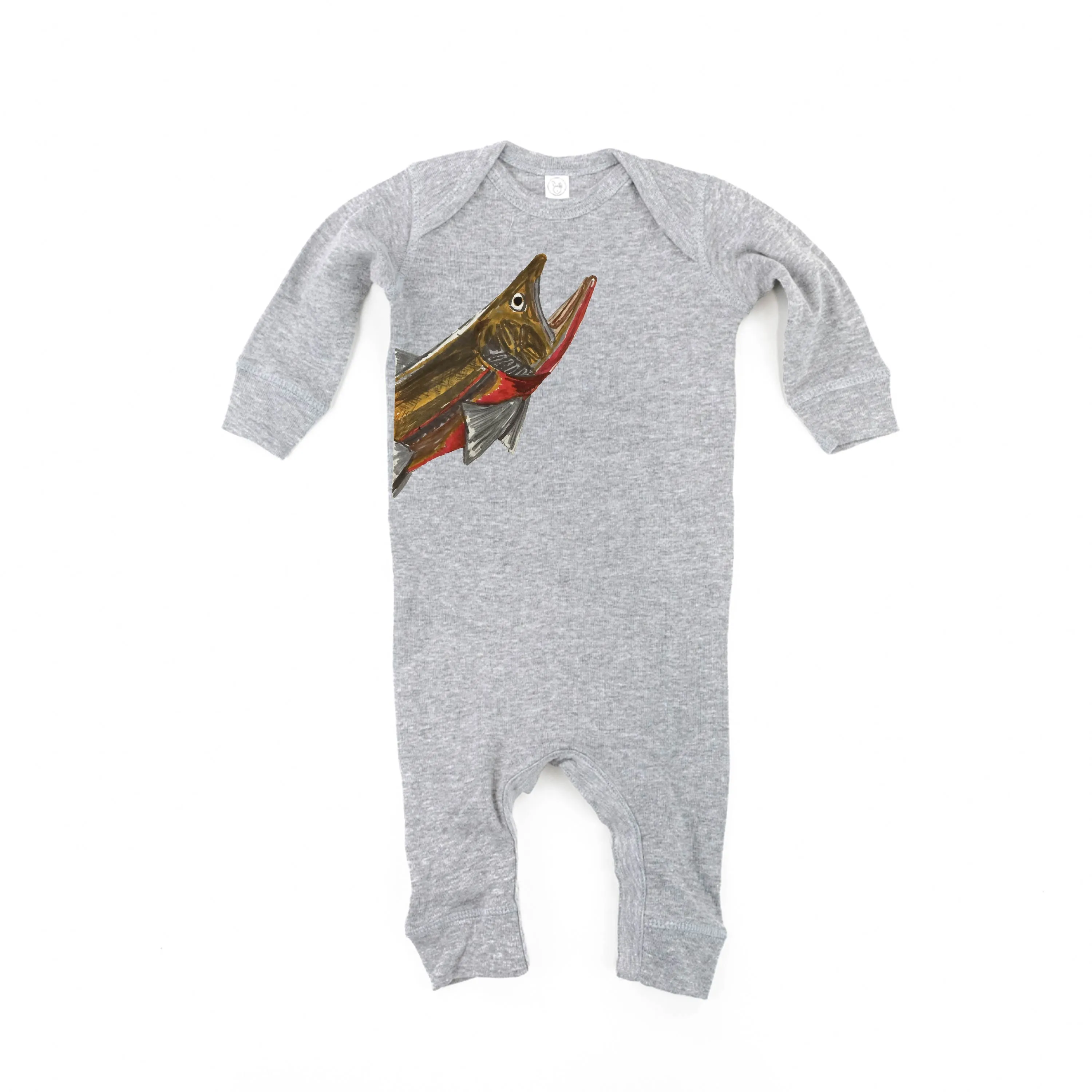 Cutthroat Trout - Hand Drawn - One Piece Baby Sleeper