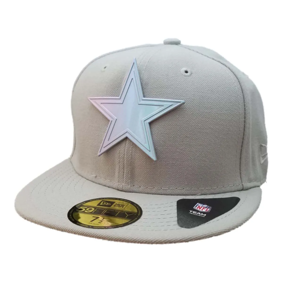 Dallas Cowboys New Era 59FIFTY Gray Structured Fitted Flat Bill Hat Cap (7 1/2)