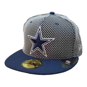 Dallas Cowboys New Era 59FIFTY Navy & White Fitted Flat Bill Hat Cap (7 1/2)