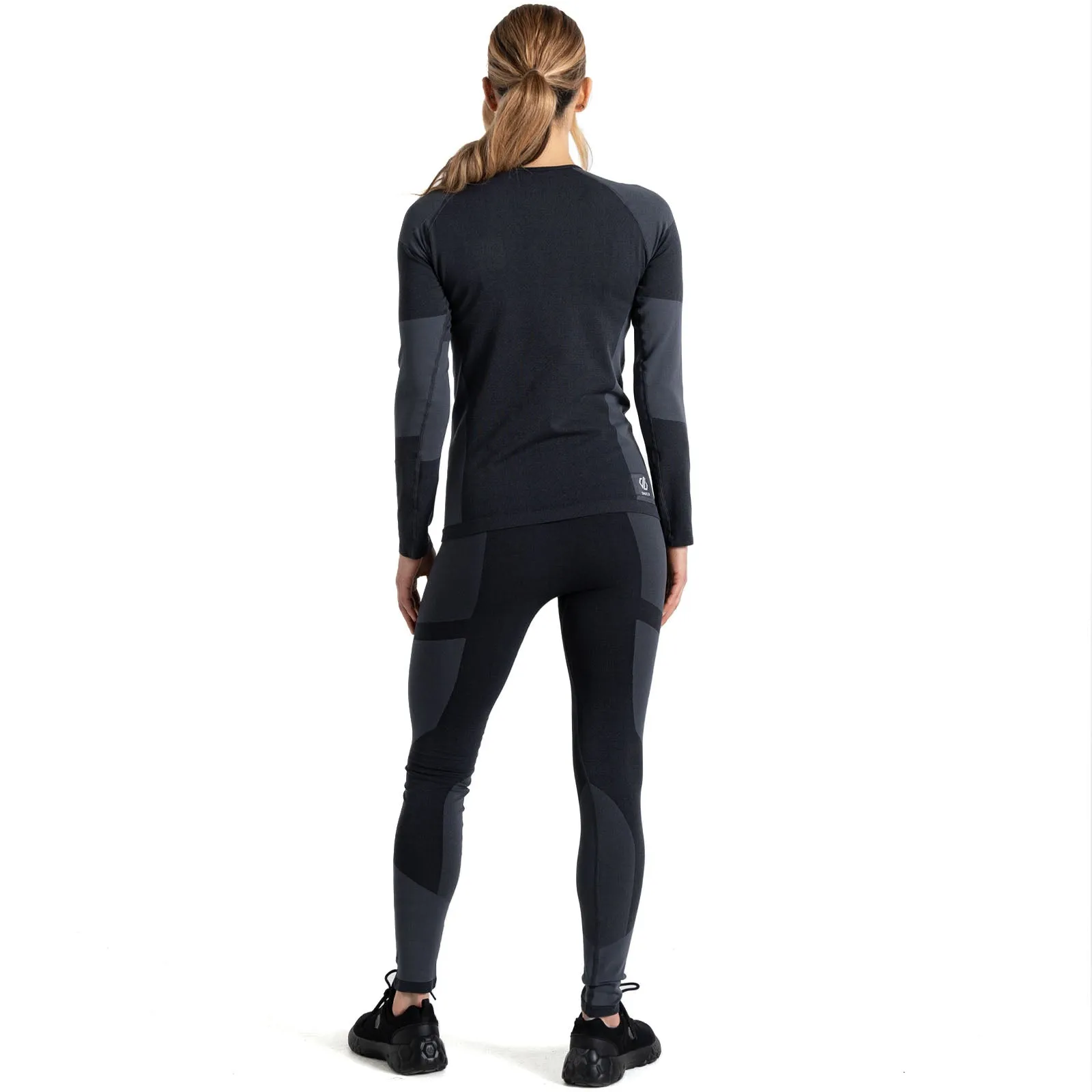 Dare 2b Womens In The Zone T-Shirt Top Bottoms Thermal Baselayer Set - Black