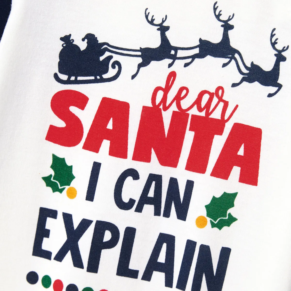 Dark Blue Dear Santa I Can Explain Print Family Christmas Pajamas