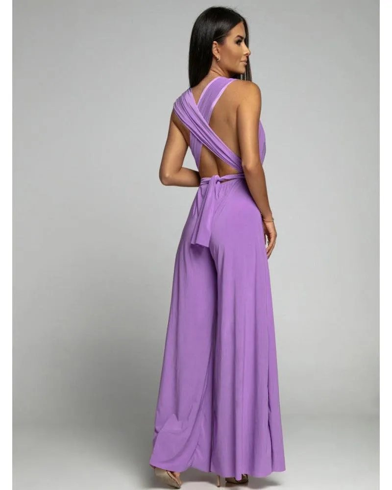 Deep V-neck Sleeveless Backless Siamese Suit