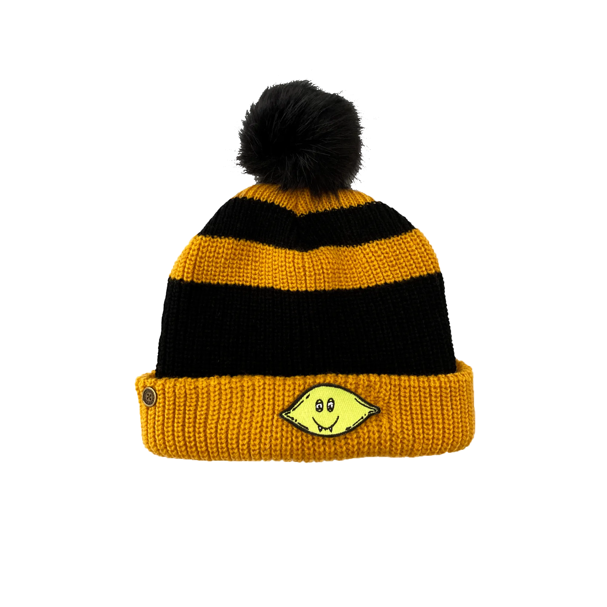 Dope Lemon / Mustard and Black Stripe Beanie