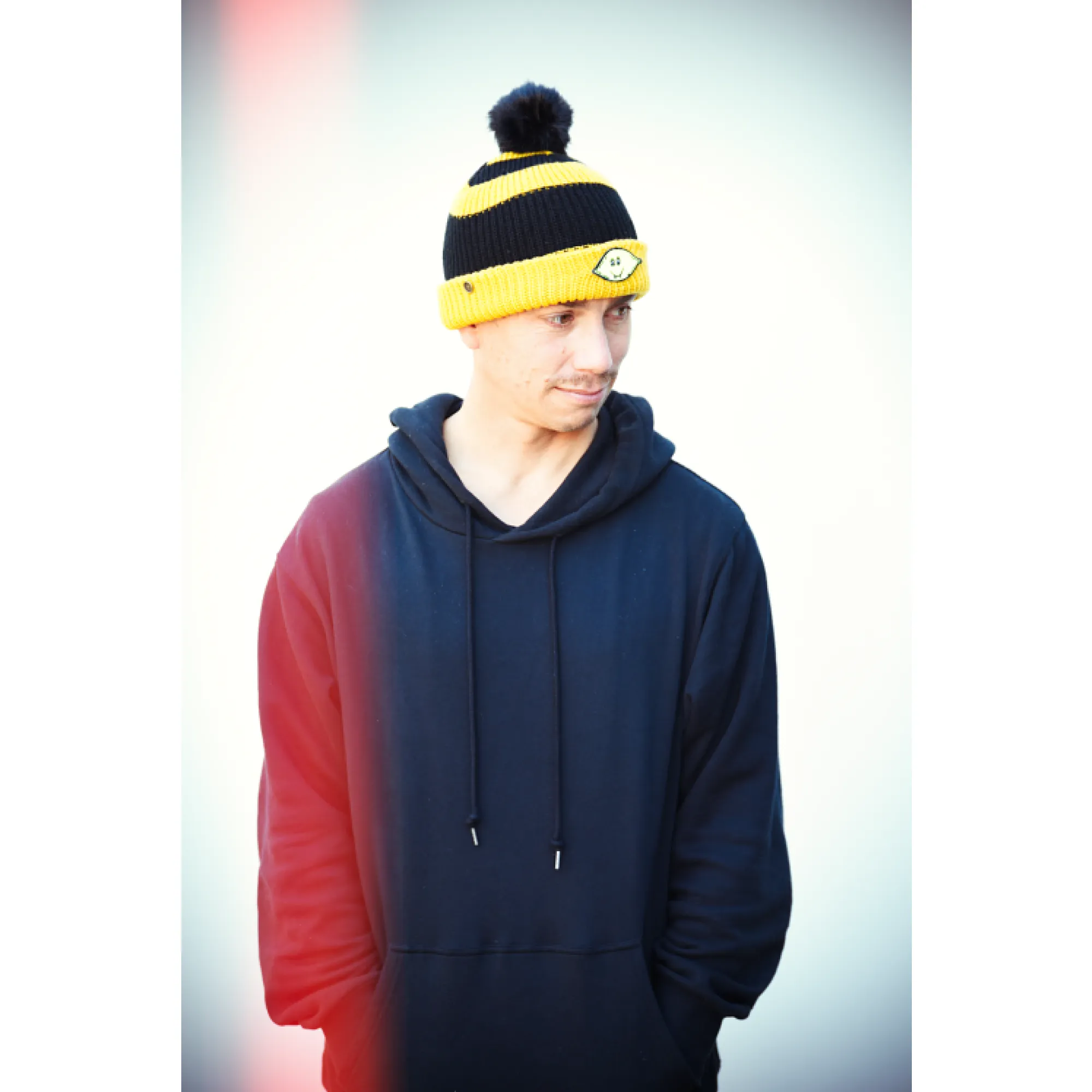 Dope Lemon / Mustard and Black Stripe Beanie