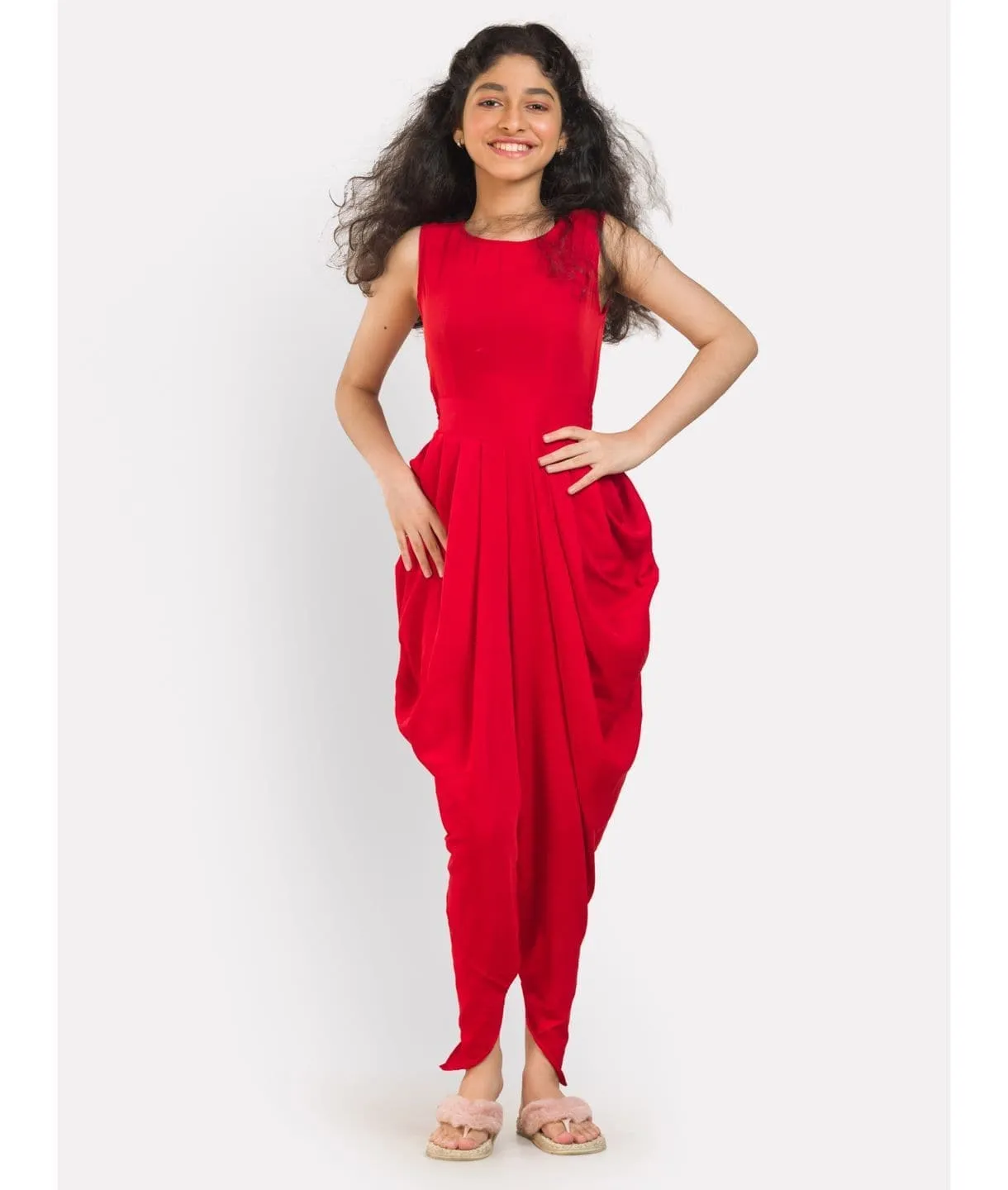 Elasticated Dhoti Jumpsuit for Girls