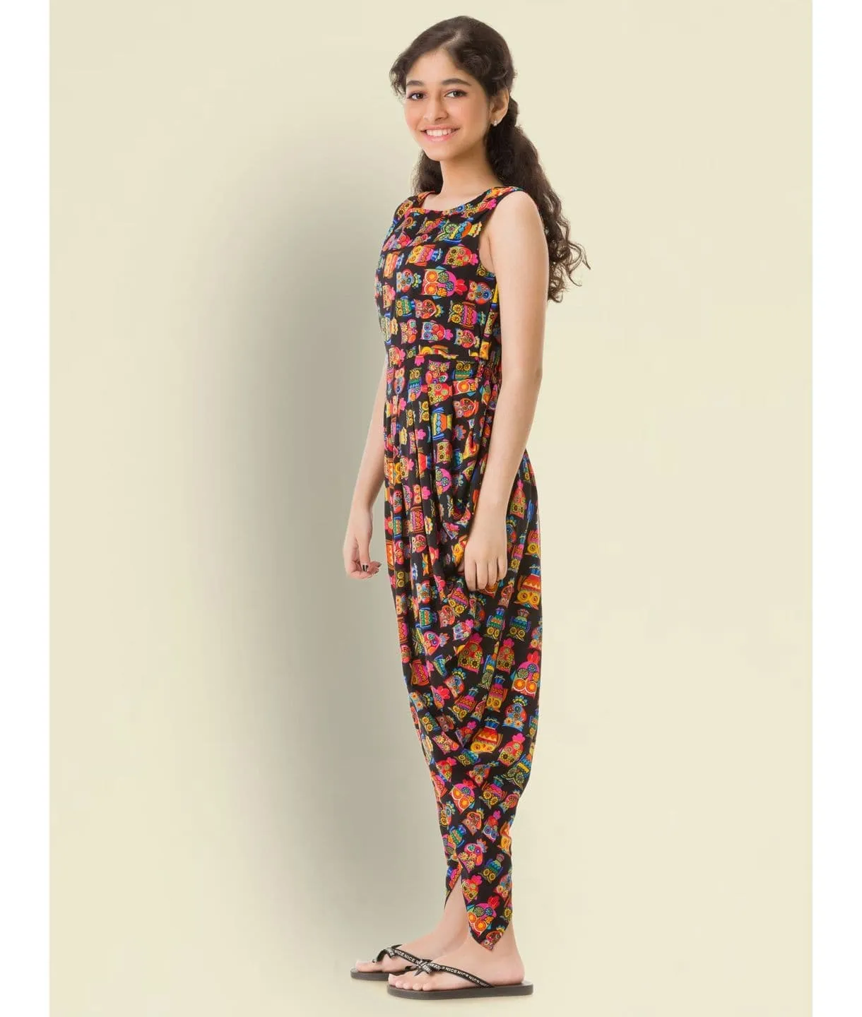 Elasticated Dhoti Jumpsuit for Girls