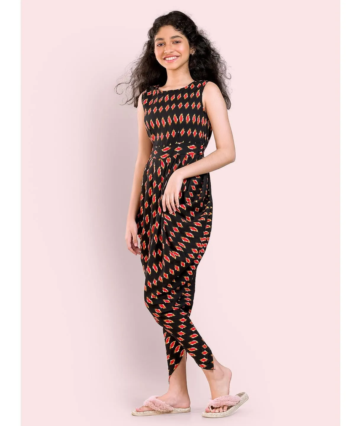 Elasticated Dhoti Jumpsuit for Girls