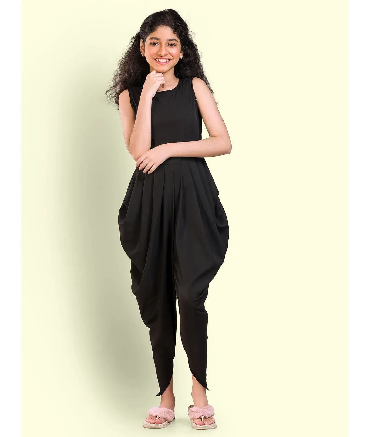 Elasticated Dhoti Jumpsuit for Girls