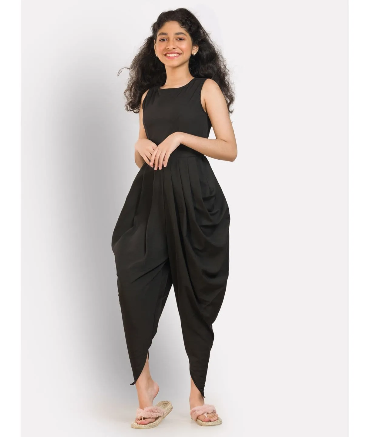 Elasticated Dhoti Jumpsuit for Girls