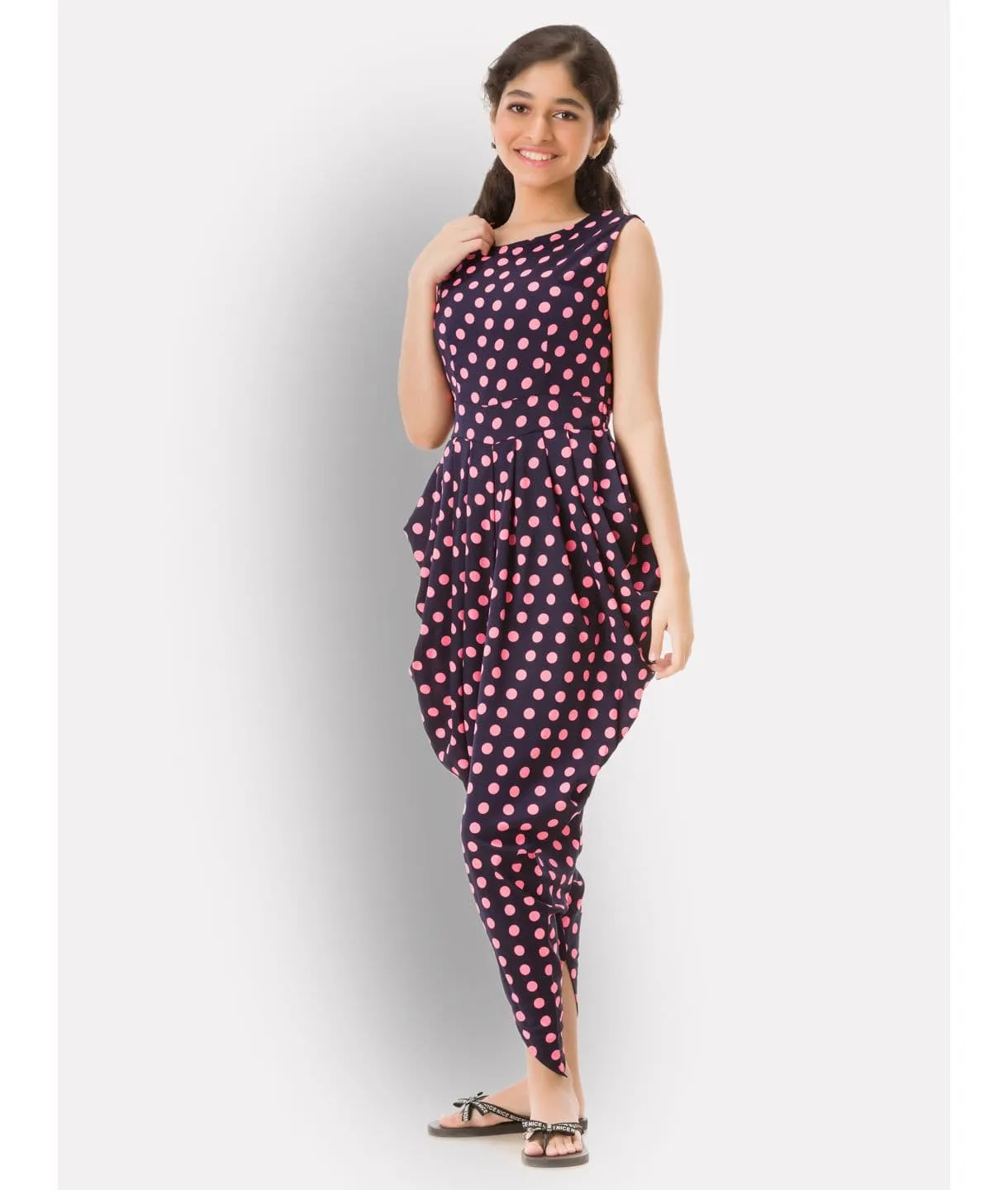 Elasticated Dhoti Jumpsuit for Girls