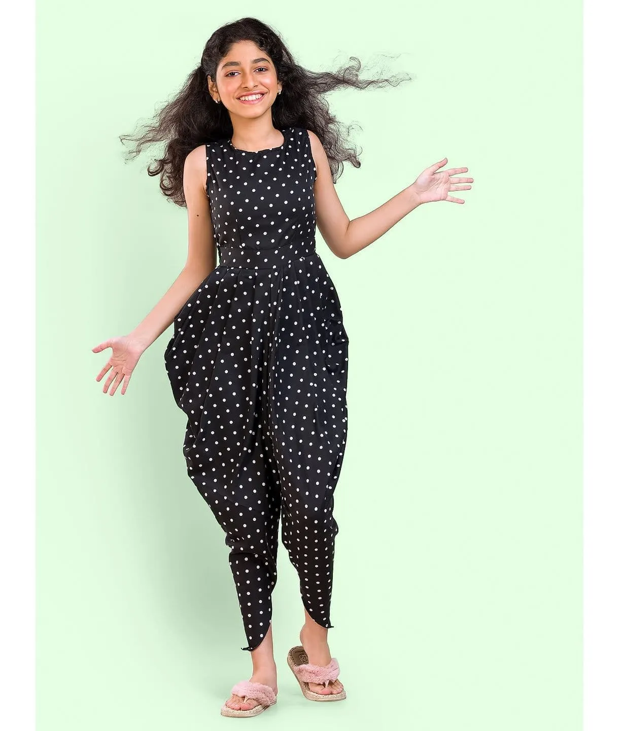 Elasticated Dhoti Jumpsuit for Girls