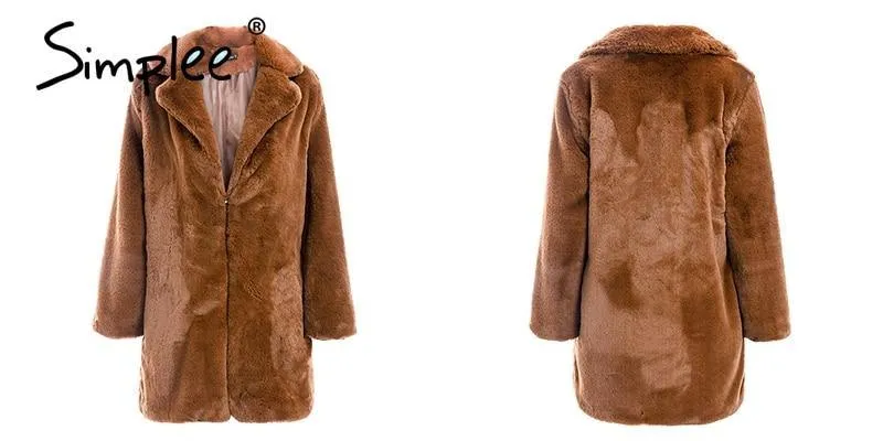 Elegant pink faux fur streetwear Autumn winter warm plush teddy overcoat Jacket