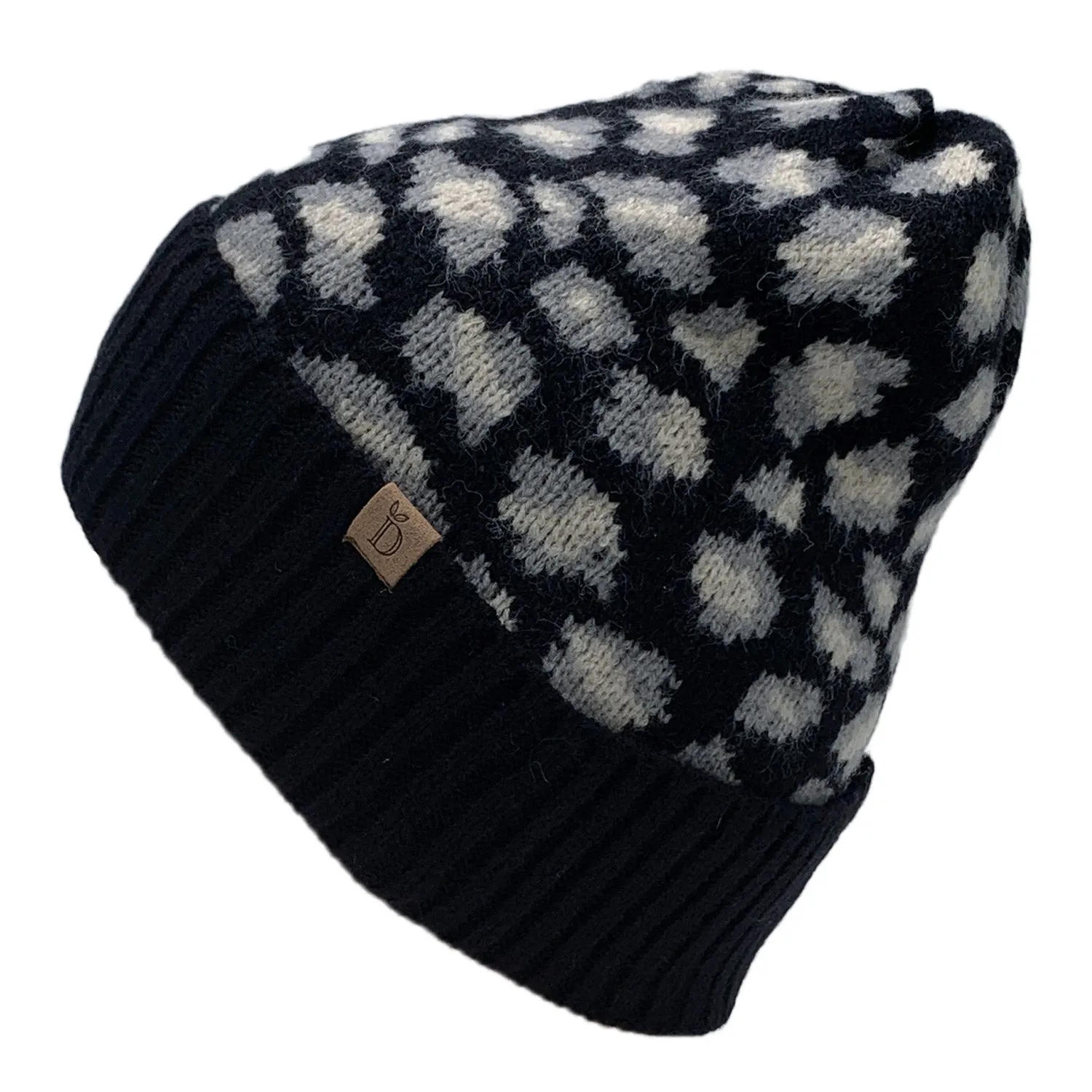 Empire Cove Winter Knit Ribbed Leopard Cuff Beanie