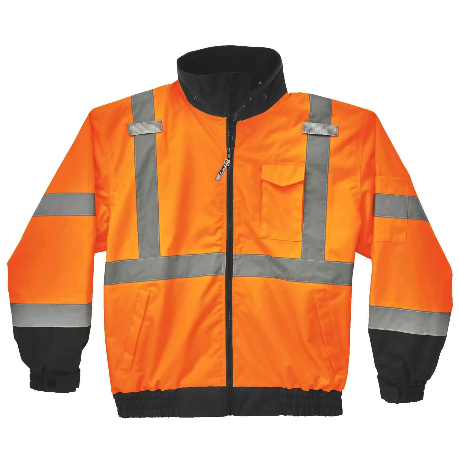 Ergodyne 24463 GloWear 8379 Type R Class 3 Fleece Lined Bomber Jacket, Medium, HV Orange