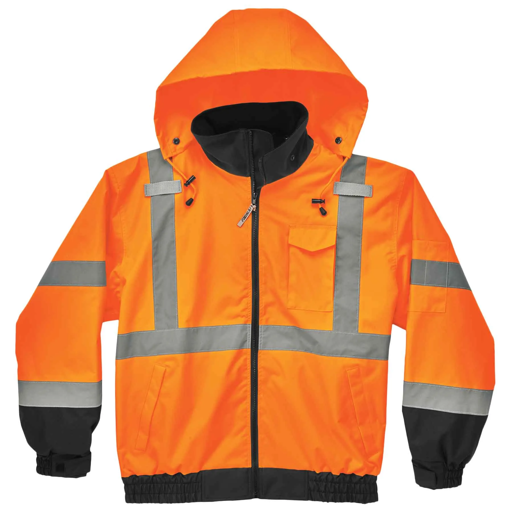 Ergodyne 24463 GloWear 8379 Type R Class 3 Fleece Lined Bomber Jacket, Medium, HV Orange