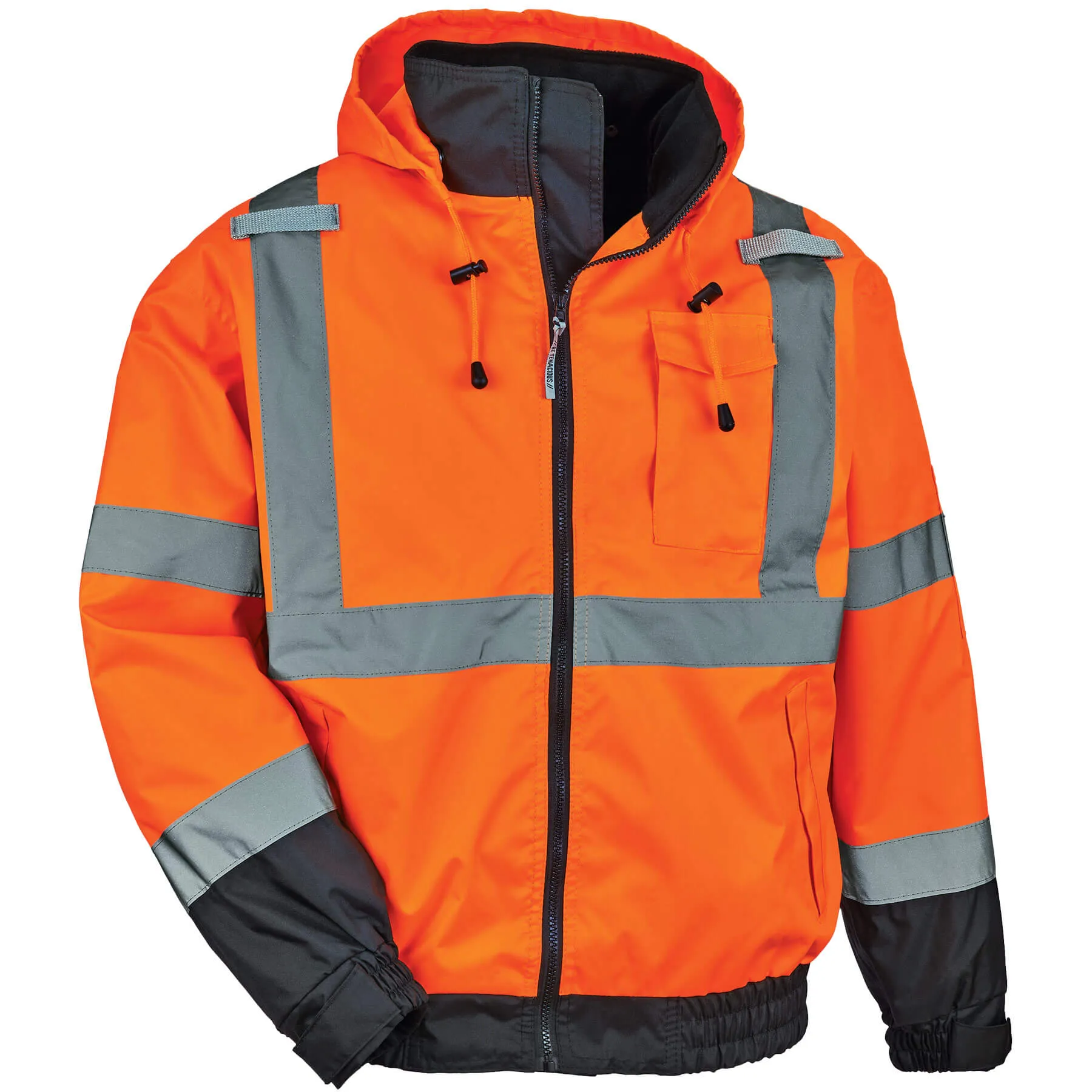 Ergodyne 24466 GloWear 8379 Type R Class 3 Fleece Lined Bomber Jacket, 2XL, HV Orange