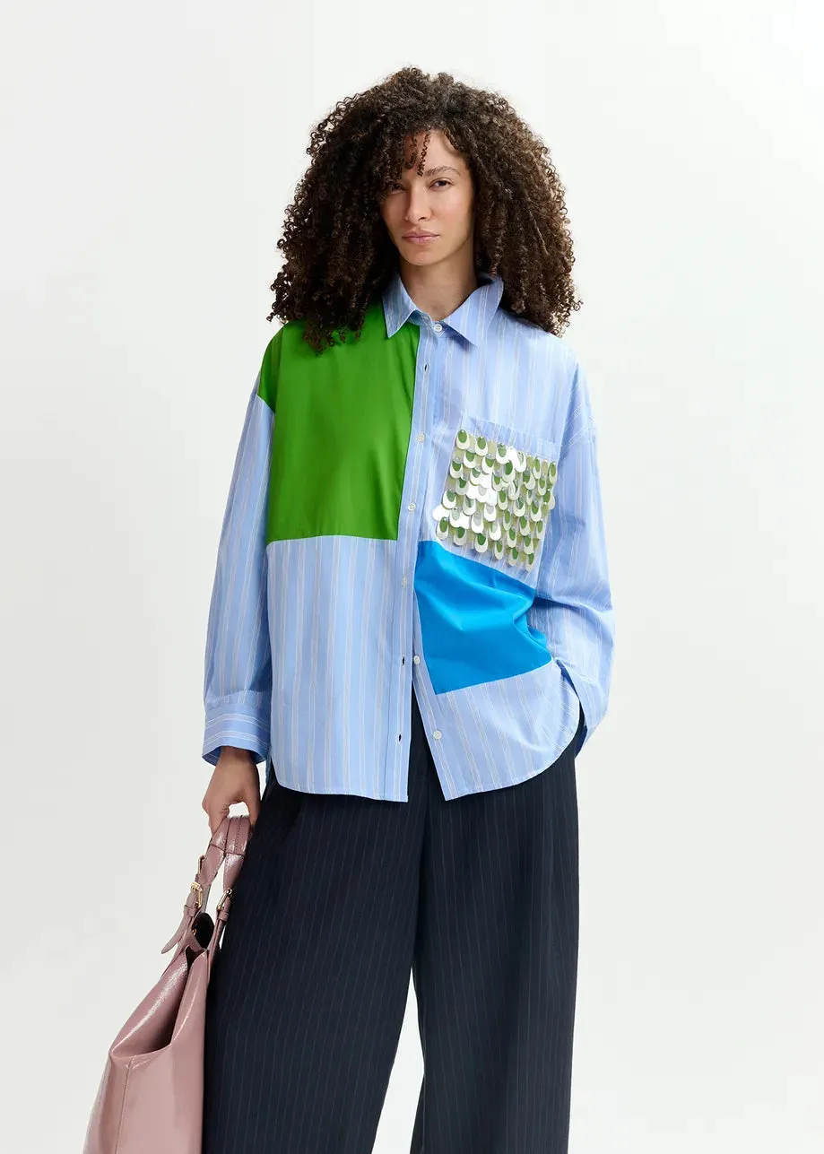 Essentiel Antwerp Glam Shirt in Patchwork Combo