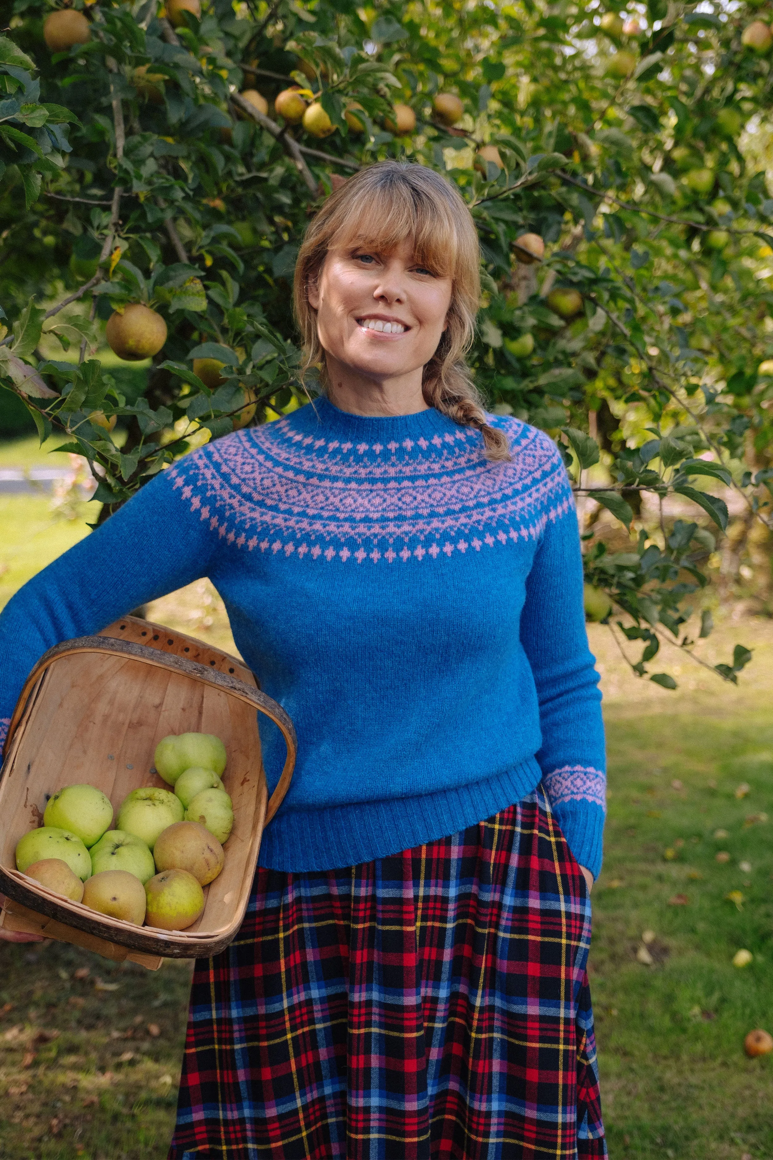 Fairisle Jumper in Blue and Pink