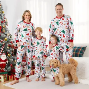 Family Christmas Pajamas Allover Christmas Pattern House Tree Cookie Stockings Snowman