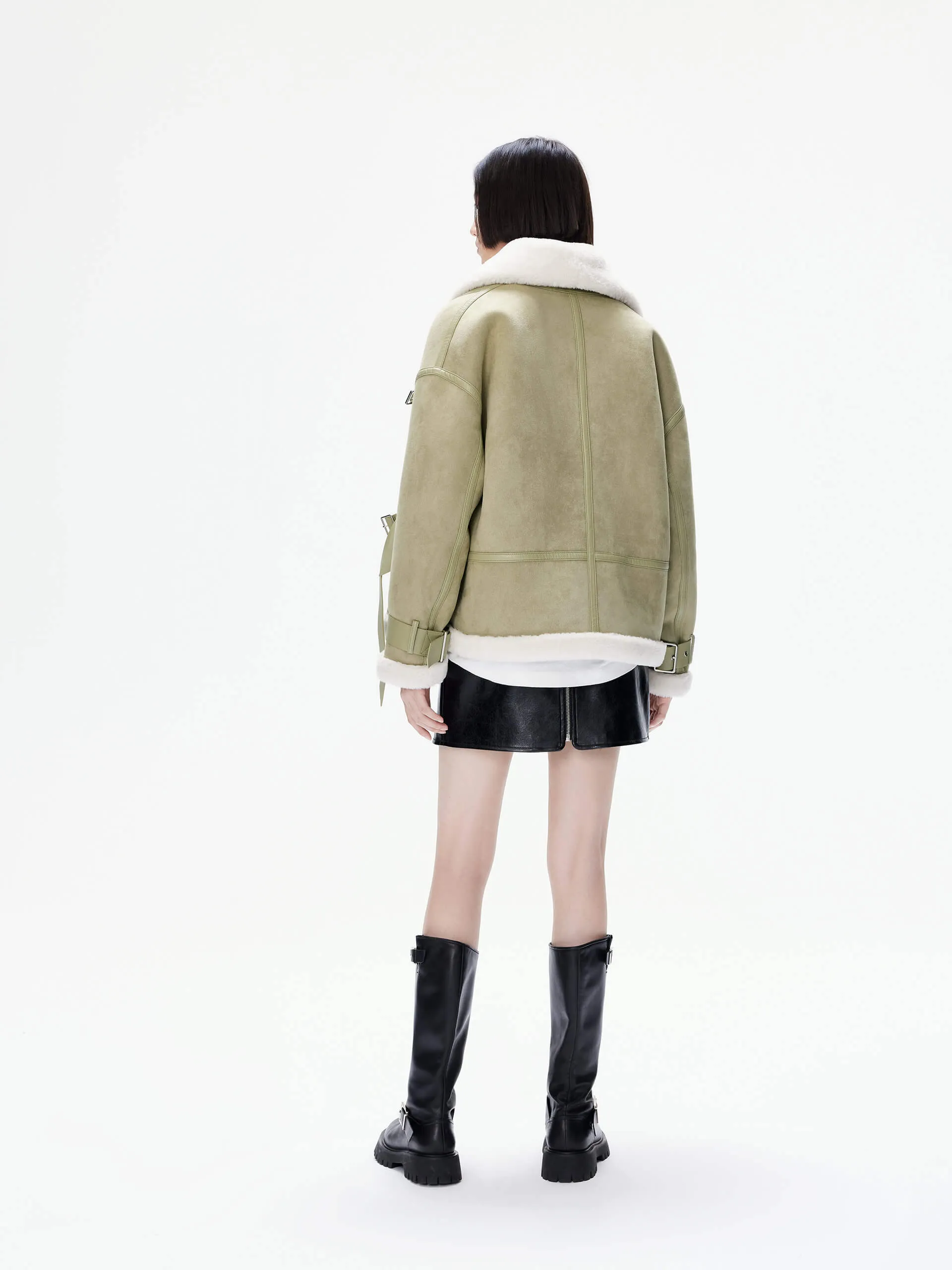 Faux Suede Buckle Jacket