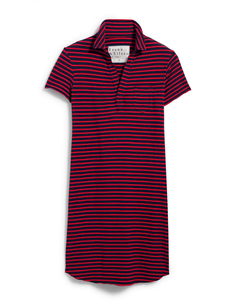 Frank & Eileen - Lauren Polo Dress in British Royal Navy/Red Stripe