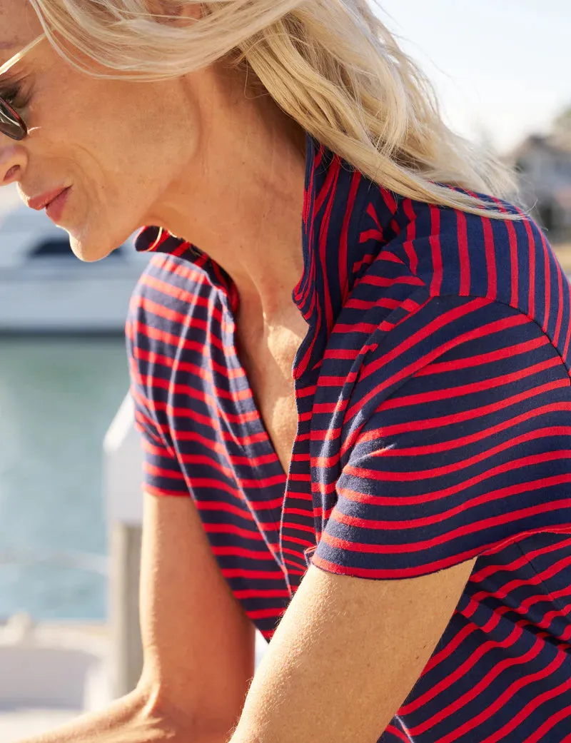 Frank & Eileen - Lauren Polo Dress in British Royal Navy/Red Stripe