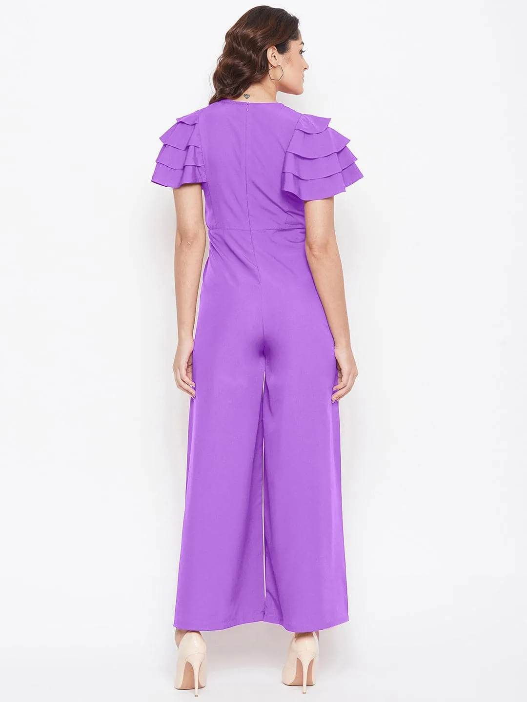 Full Length Ruffled Sleeve Jumpsuit