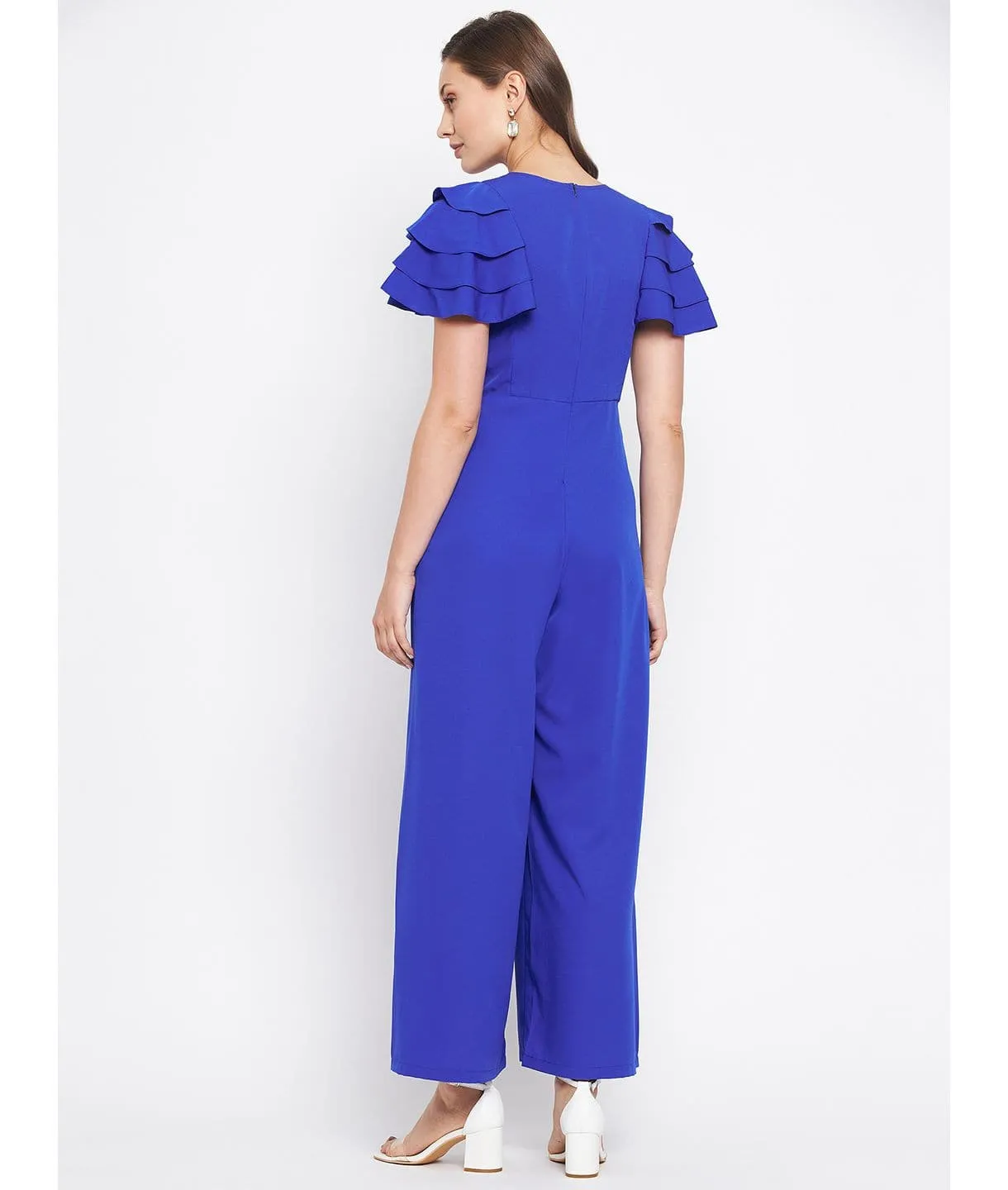 Full Length Ruffled Sleeve Jumpsuit