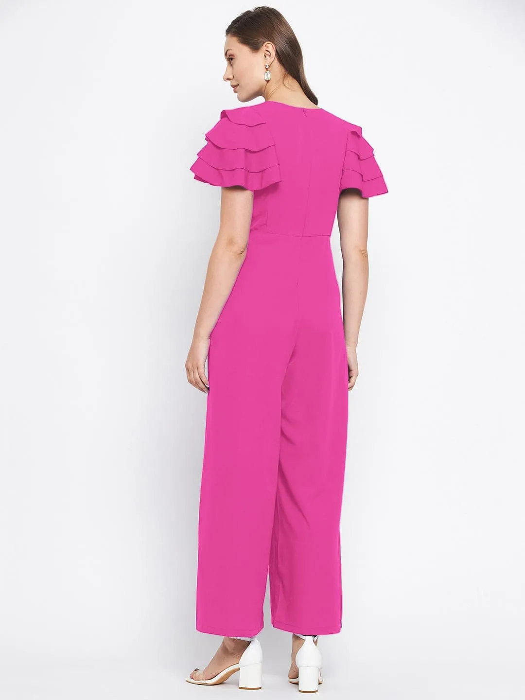 Full Length Ruffled Sleeve Jumpsuit