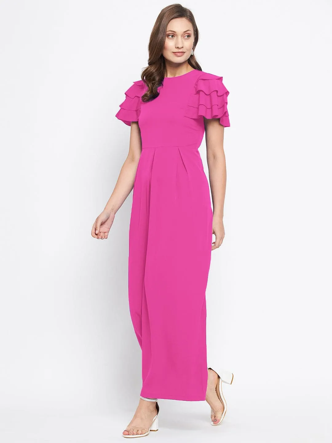 Full Length Ruffled Sleeve Jumpsuit