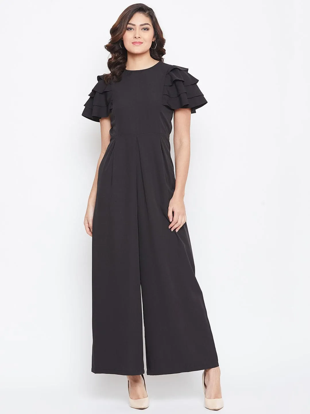 Full Length Ruffled Sleeve Jumpsuit