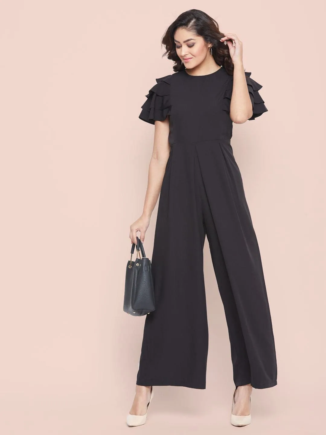 Full Length Ruffled Sleeve Jumpsuit