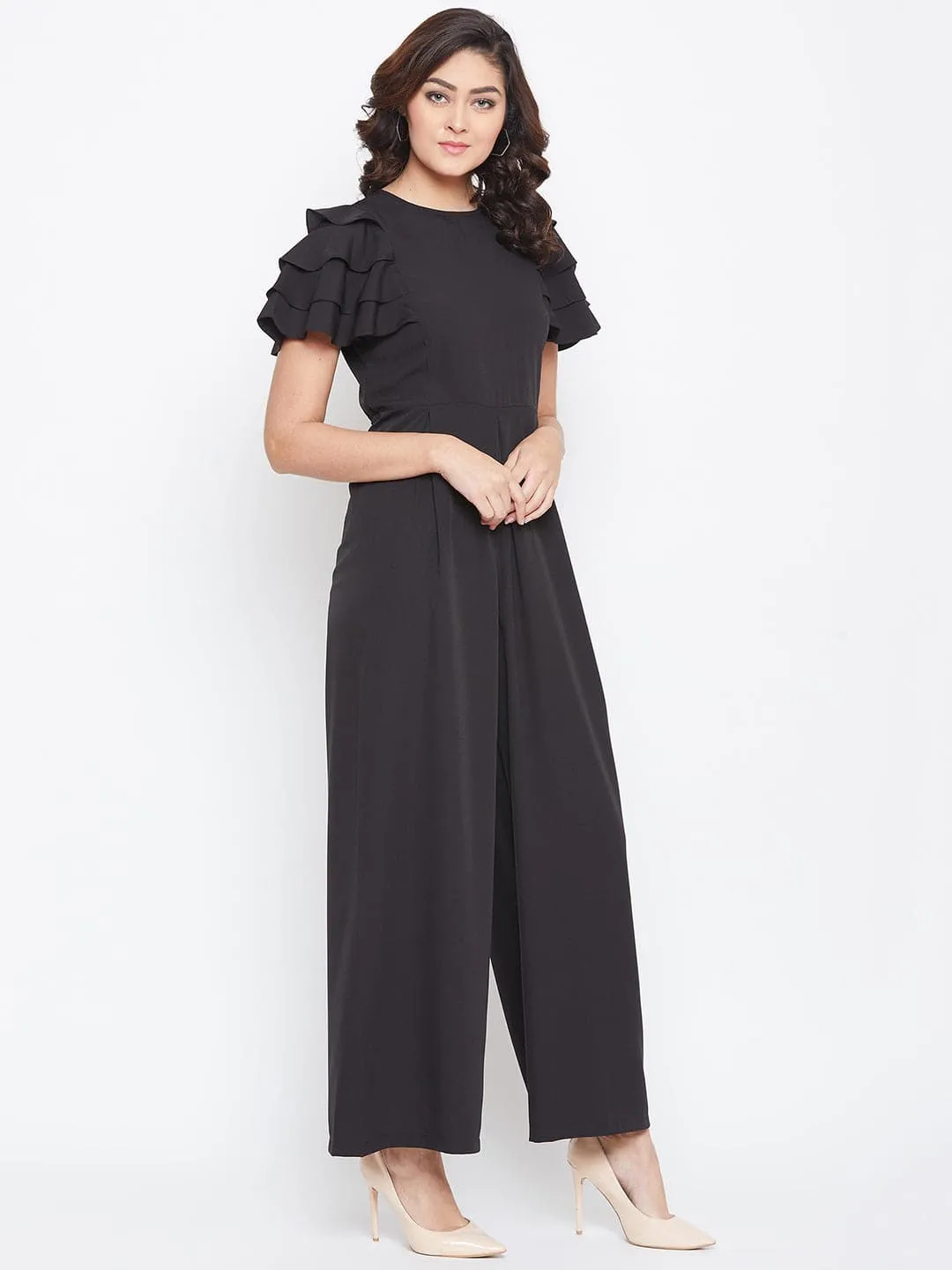 Full Length Ruffled Sleeve Jumpsuit