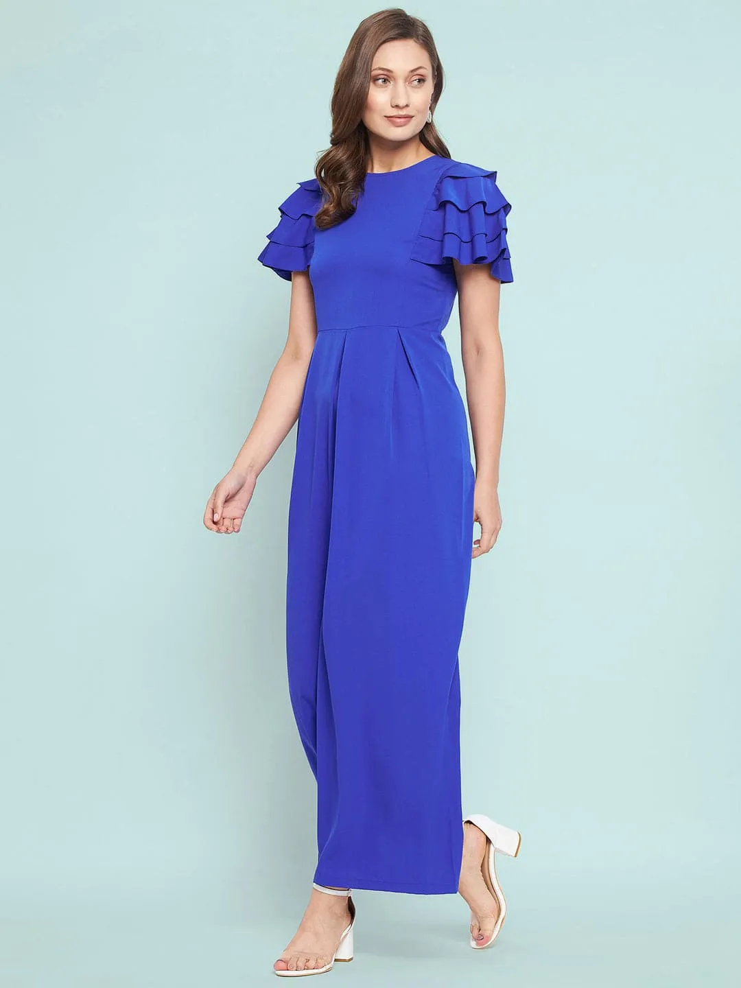 Full Length Ruffled Sleeve Jumpsuit