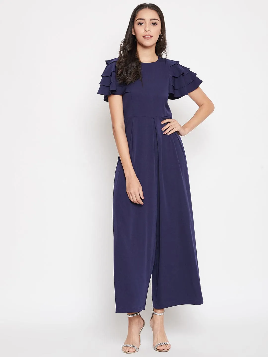 Full Length Ruffled Sleeve Jumpsuit