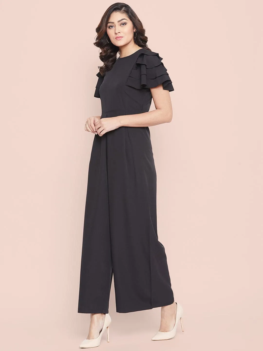 Full Length Ruffled Sleeve Jumpsuit