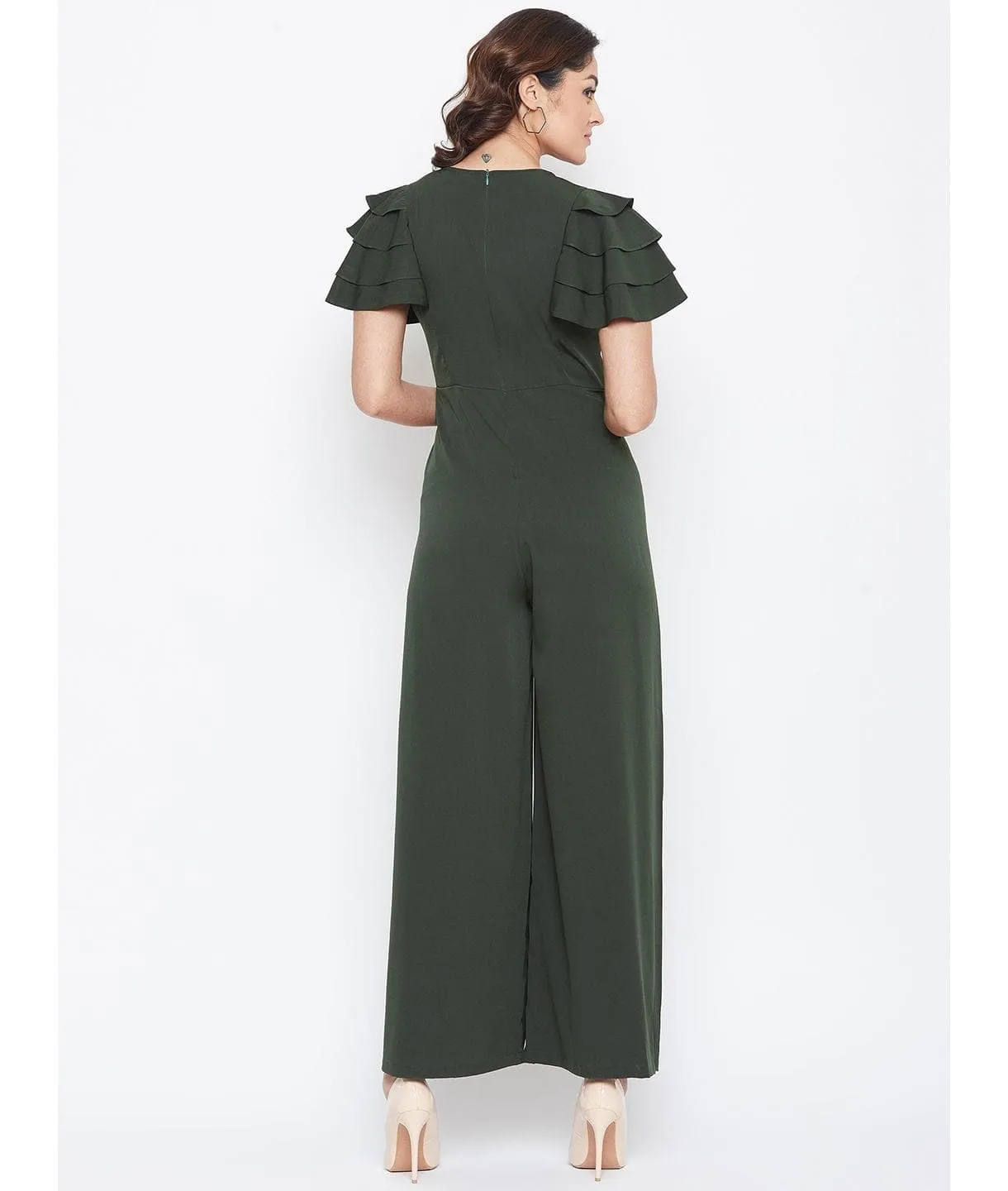 Full Length Ruffled Sleeve Jumpsuit