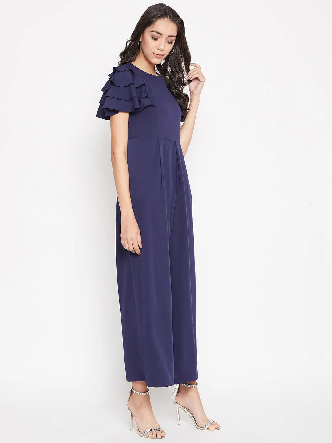 Full Length Ruffled Sleeve Jumpsuit