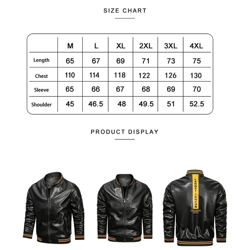 Funki Buys | Jackets | Men's Casual PU Leather Racer Jacket