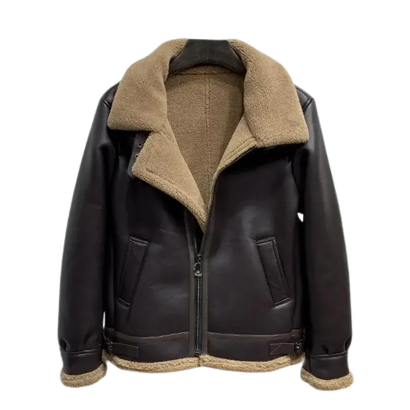 Funki Buys | Jackets | Men's Faux Leather Fleece Bomber Jacket